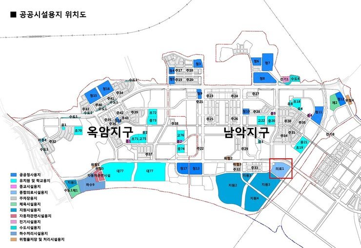 남악신도시 공공시설용지 위치도 도면입니다