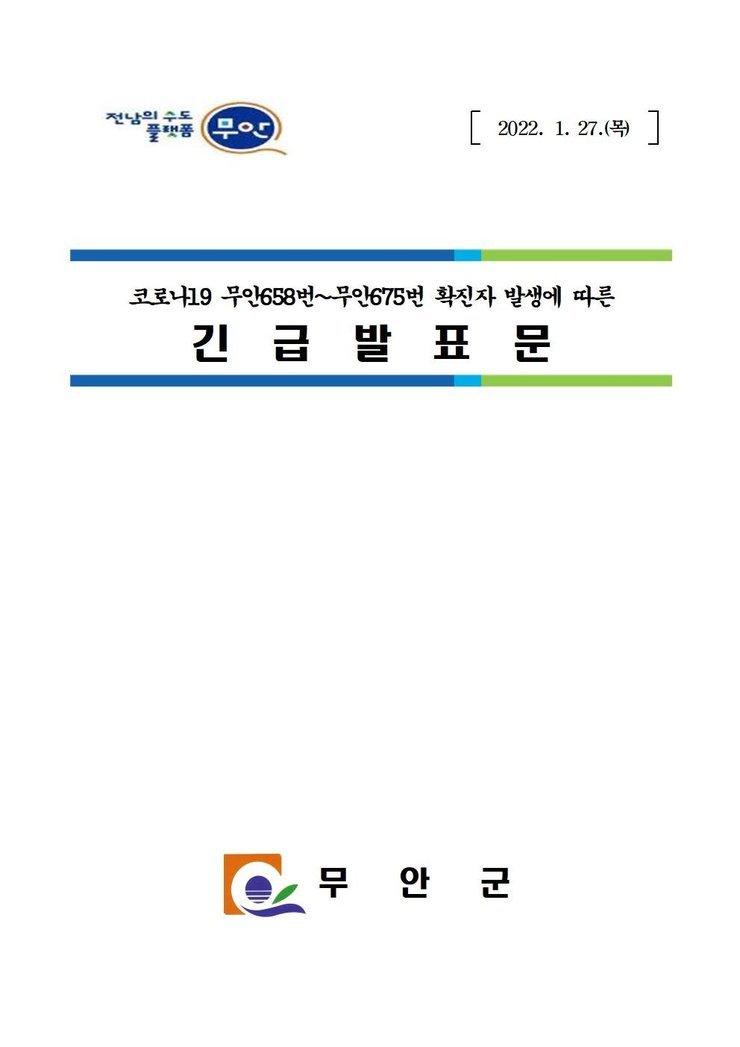 코로나19 확진자 발생에 따른 긴급발표문(658-675)