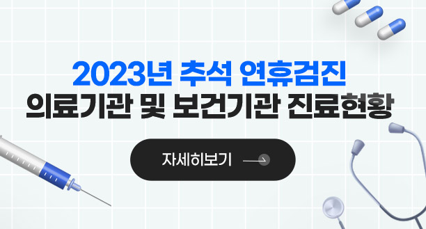 2023년 추석 연휴검진 의료기관 및 보건기관 진료현황 자세히보기